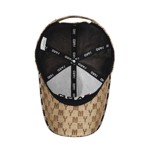 Women's baseball cap with MY monogram pattern and FARD embroidery in khaki