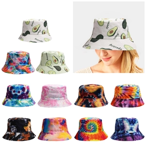 Tie Dye Bucket Hat Cotton Polyester Sun Protection Outdoor Streetwear Hip Hop Fisherman Cap For Men Women