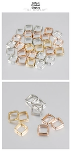 Square CCB spacer beads in gold, silver and rose gold for DIY jewelry making