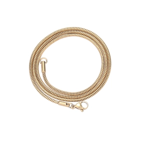 Minimalist 2mm gold-plated stainless steel round snake chain necklace with spring clasp