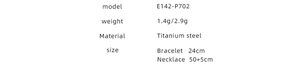 Detailed technical specifications for titanium steel pearl tassel jewelry set and size