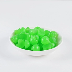 Mini heart-shaped translucent green PVC apple props for DIY craft and cake decoration