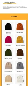 Selection of 10 solid color knit beanies featuring premium thick textures and warm fabrics