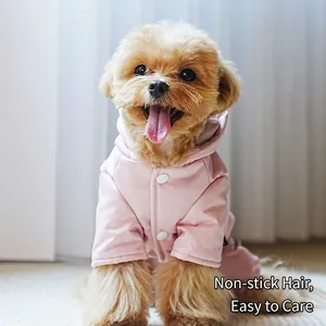 Manteau à capuche rose imperméable avec boutons-pression pour petits chiens et chiots