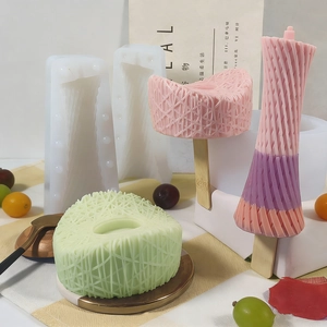 DIY silicone ice cream mold set featuring Guangzhou Tower shape with woven texture