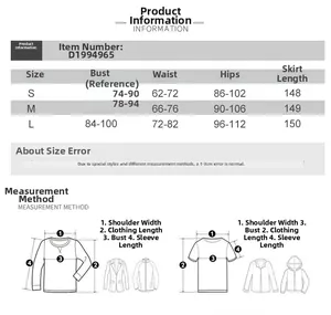 Size chart for women's V-neck backless evening dress with bust, waist, and hip measurements