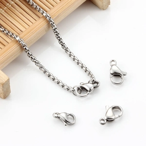 Cierres de langosta de acero inoxidable y cadenas para accesorios de joyería DIY