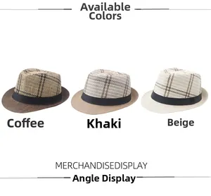 Confronto dettagliato di cappelli di paglia in caffè, khaki e beige con nastri neri