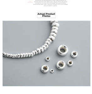 Detail of polished S925 sterling silver loose beads and spacer beads for jewelry DIY