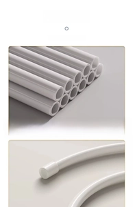 Close-up of thickened white PVC spiral hanger tube with durable flexibility and end cap