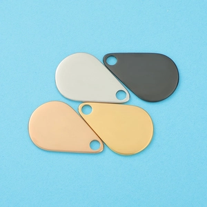 Mirror polished stainless steel teardrop pendants in silver, gold, black and rose gold