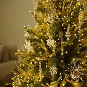 Clear acrylic crystal snowflakes and icicle ornaments for Christmas tree decor