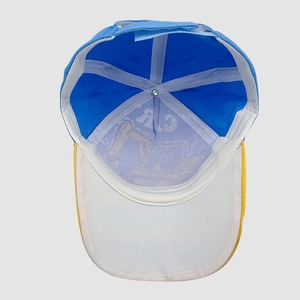 Casquette de baseball licorne pour enfants avec calotte bleue et bord jaune anti-soleil