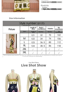 Size chart showing S-XL dimensions for the digital print casual jumpsuit with lace-up front