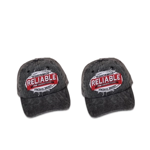Vintage washed cotton baseball cap with Reliable embroidery and distressed streetwear design