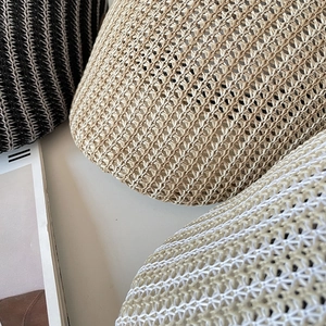 Dettaglio macro della maglia traspirante traforata sui berretti alla moda high street