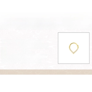 Detailed specifications of the 925 sterling silver V-shaped nose ring with cubic zirconia