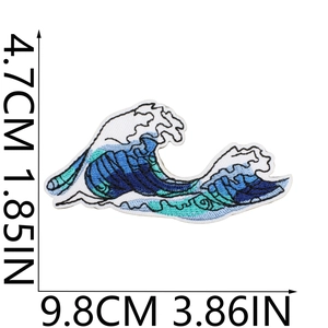 Great Wave off Kanagawa embroidery patch for clothes and bags 9.8cm x 4.7cm size