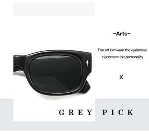 Detail view of rectangular sunglasses frame with 53-20-140 size marking and arrow rivet