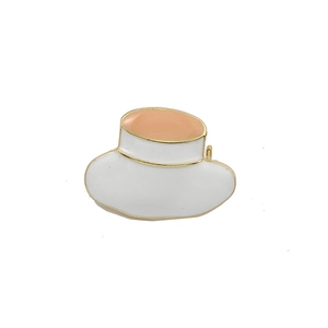Cute cartoon hat enamel brooch pin for nurses and doctors with gold-edged finish