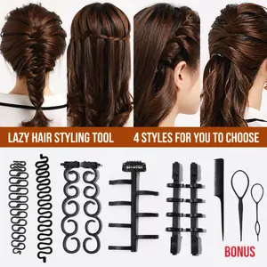 Kit completo de herramientas de peinado DIY para crear trenzas de espiga y recogidos