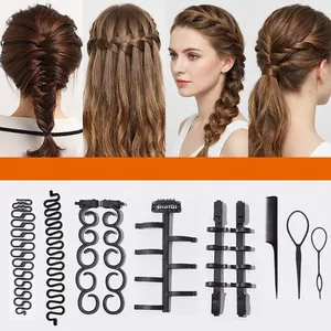 Komplettes DIY-Haarflecht-Werkzeugset für elegante Fischgräten- und Zopf-Frisuren
