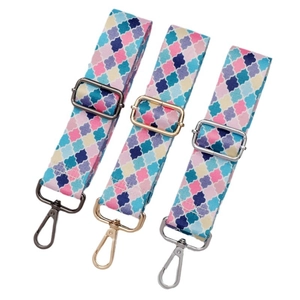 38mm wide colorful clover canvas straps with gold, silver and gun black metal hooks