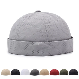 Bonnet Docker Respirant à Séchage Rapide pour Hommes Couleur Unie sans Bord Miki Hat Été Polyester Perforé Streetwear