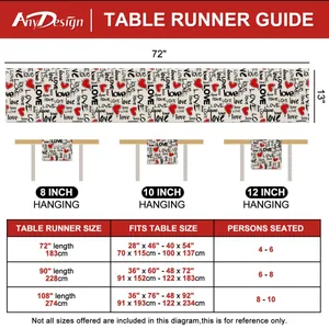 Table runner size guide for various lengths and seating options for dining tables