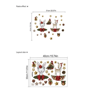 Dimensions et disposition des stickers de Noël avec motifs renne et lapin