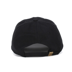 Classic black cotton baseball cap with adjustable metal buckle back closure for sports