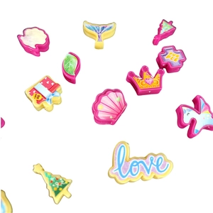 DIY colorful cartoon resin charms kit featuring unicorns and rainbows for crafts