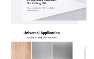 Detail showing strong back-adhesive on a multi-slot cable organizer for all desk materials