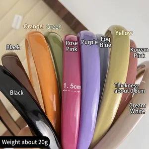 Colorful 1.5cm resin headbands in candy tones for women shown in a vibrant multi-pack display