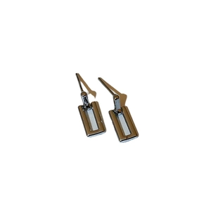 Minimalist silver flower heart earrings with geometric hollow rectangular design
