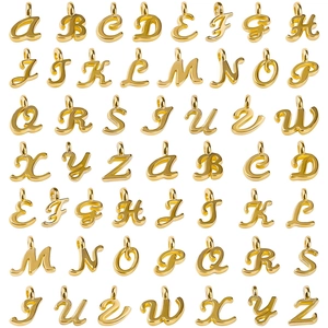 Alloy Alphabet Letter Charms For Jewelry Making DIY Bracelet Necklace Dreadlock Accessories Polished Tone