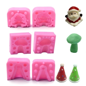 Christmas Santa, mushroom, and hat shaped silicone molds for DIY chocolate cake and fondant