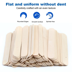 Bulk pack of smooth wooden wax sticks with rounded edges and splinter-free surface
