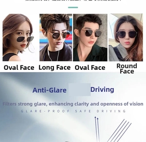 Macro detail showing glare-proof polarized lenses for safe driving in various frame styles