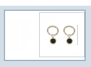 Spécifications détaillées des boucles d'oreilles en acier avec pierre naturelle noire