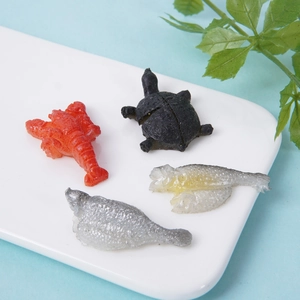 Mini set di frutti di mare in PVC con aragosta tartaruga e pesce per decoro fai-da-te