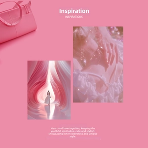 Detail view of pink heart earring inspirations featuring elegant leather textures