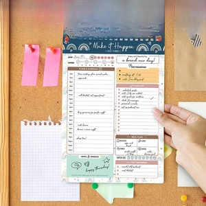 A5 daily planner notepad retro minimalist schedule organizer with to do list and time management.