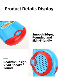 Detail of children walkie talkie featuring smooth rounded edges and honeycomb speaker design
