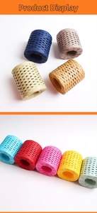 Multi-colored raffia paper ribbons for DIY gift wrapping and handmade crafts decoration