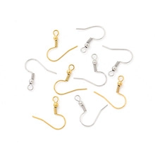 Polished gold and silver stainless steel ear hooks for DIY handmade jewelry making