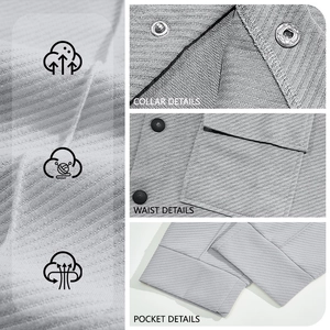 Men's grey long sleeve casual jacket with textured knit fabric and lapel collar details