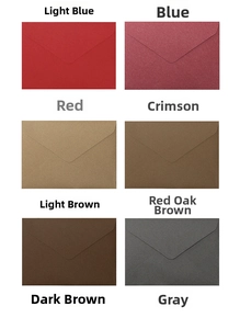 Detailed view of assorted colors and textured paper of vintage style envelopes