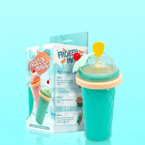Frozen Magic DIY slushie maker cup in mint green with yellow spoon and retail box