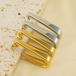 Boucles D'oreilles En Forme De U Acier Inoxydable Plaqué Or Géométrique Minimaliste Bijoux Pour Femmes